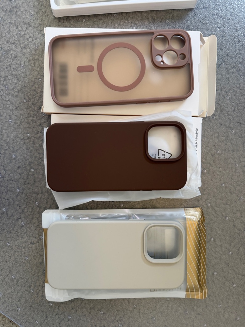 iPhone 14 Pro Max - 3 x Neutral Silicone Phone Case with MagSafe Compatibility